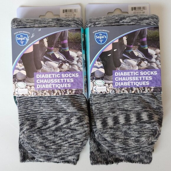 Dr. Segal's Diabetic Socks Marble Grey (Space Dyed) Unisex S/M BNIP x 2 Pairs - Picture 1 of 4